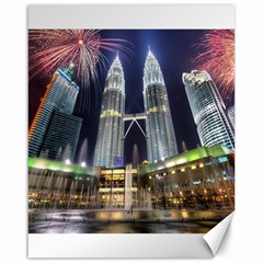 New Years Eve Petronas Towers Kuala Lumpur Malaysia Canvas 16  X 20   by Sapixe