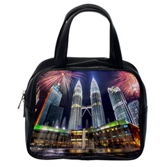 New Years Eve Petronas Towers Kuala Lumpur Malaysia Classic Handbags (one Side) by Sapixe