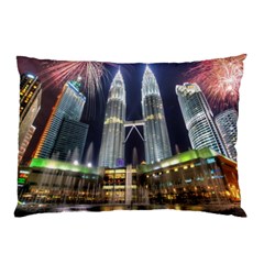 New Years Eve Petronas Towers Kuala Lumpur Malaysia Pillow Case (two Sides) by Sapixe