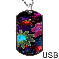 Nice 3d Flower Dog Tag Usb Flash (one Side) by Sapixe