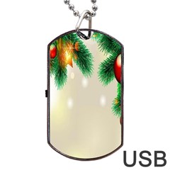 Ornament Christmast Pattern Dog Tag Usb Flash (one Side) by Sapixe