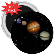 Outer Space Planets Solar System 3  Magnets (100 Pack) by Sapixe