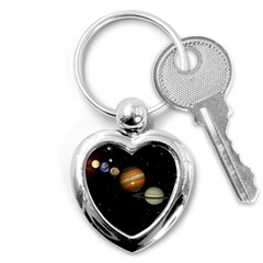 Outer Space Planets Solar System Key Chains (heart)  by Sapixe