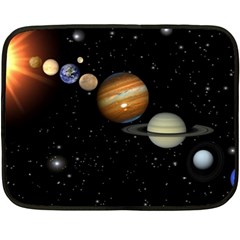 Outer Space Planets Solar System Double Sided Fleece Blanket (mini)  by Sapixe