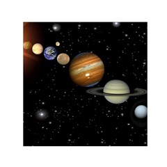 Outer Space Planets Solar System Small Satin Scarf (square) by Sapixe