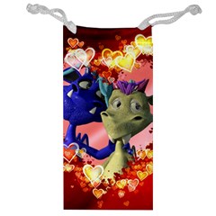 Ove Hearts Cute Valentine Dragon Jewelry Bag by Sapixe