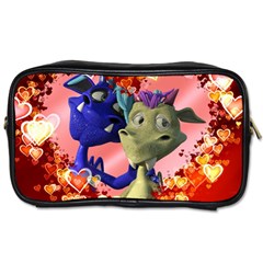 Ove Hearts Cute Valentine Dragon Toiletries Bags by Sapixe