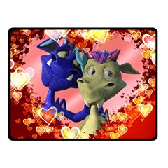 Ove Hearts Cute Valentine Dragon Fleece Blanket (small)