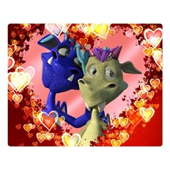 Ove Hearts Cute Valentine Dragon Double Sided Flano Blanket (large)  by Sapixe