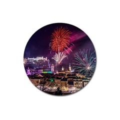 New Year New Year’s Eve In Salzburg Austria Holiday Celebration Fireworks Magnet 3  (round) by Sapixe