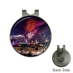 New Year New Year’s Eve In Salzburg Austria Holiday Celebration Fireworks Hat Clips With Golf Markers by Sapixe