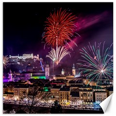 New Year New Year’s Eve In Salzburg Austria Holiday Celebration Fireworks Canvas 12  X 12   by Sapixe