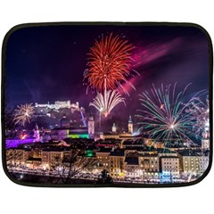 New Year New Year’s Eve In Salzburg Austria Holiday Celebration Fireworks Double Sided Fleece Blanket (mini)  by Sapixe