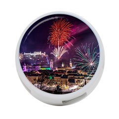 New Year New Year’s Eve In Salzburg Austria Holiday Celebration Fireworks 4-port Usb Hub (one Side) by Sapixe