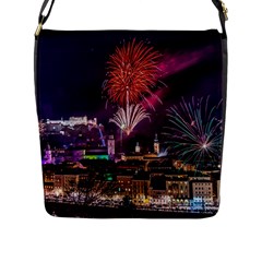 New Year New Year’s Eve In Salzburg Austria Holiday Celebration Fireworks Flap Messenger Bag (l)  by Sapixe