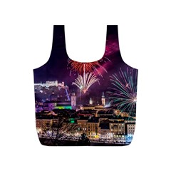 New Year New Year’s Eve In Salzburg Austria Holiday Celebration Fireworks Full Print Recycle Bags (s)  by Sapixe