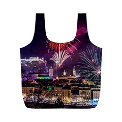 New Year New Year’s Eve In Salzburg Austria Holiday Celebration Fireworks Full Print Recycle Bags (m)  by Sapixe