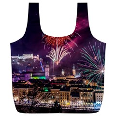 New Year New Year’s Eve In Salzburg Austria Holiday Celebration Fireworks Full Print Recycle Bags (l)  by Sapixe