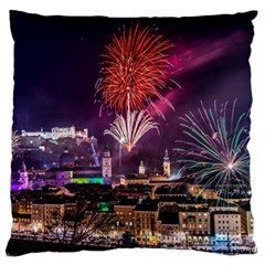 New Year New Year’s Eve In Salzburg Austria Holiday Celebration Fireworks Standard Flano Cushion Case (one Side) by Sapixe