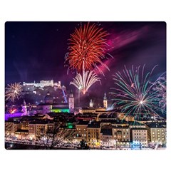 New Year New Year’s Eve In Salzburg Austria Holiday Celebration Fireworks Double Sided Flano Blanket (medium)  by Sapixe