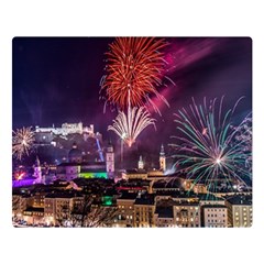 New Year New Year’s Eve In Salzburg Austria Holiday Celebration Fireworks Double Sided Flano Blanket (large)  by Sapixe