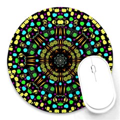 Liven Up In Love Light And Sun Round Mousepads by pepitasart