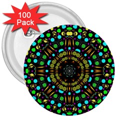 Liven Up In Love Light And Sun 3  Buttons (100 Pack)  by pepitasart