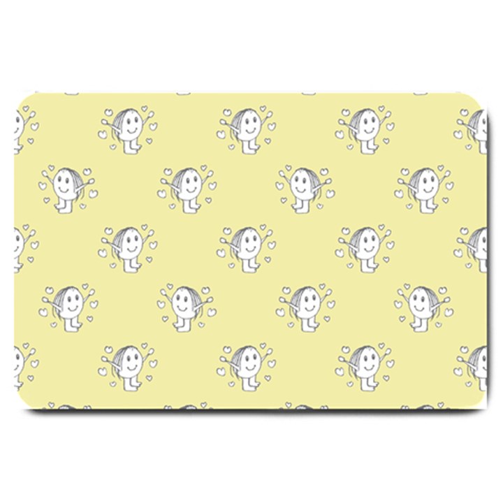 Cute Kids Drawing Motif Pattern Large Doormat 