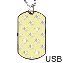 Cute Kids Drawing Motif Pattern Dog Tag Usb Flash (two Sides) by dflcprints