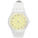 Cute Kids Drawing Motif Pattern Round Plastic Sport Watch (M) Front