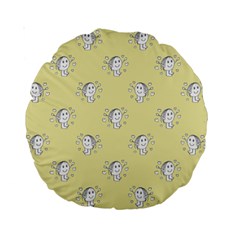 Cute Kids Drawing Motif Pattern Standard 15  Premium Round Cushions by dflcprints