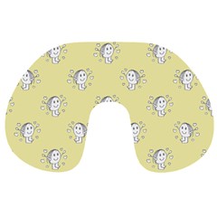 Cute Kids Drawing Motif Pattern Travel Neck Pillows by dflcprints