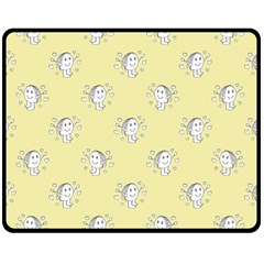 Cute Kids Drawing Motif Pattern Double Sided Fleece Blanket (medium)  by dflcprints