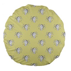 Cute Kids Drawing Motif Pattern Large 18  Premium Flano Round Cushions by dflcprints