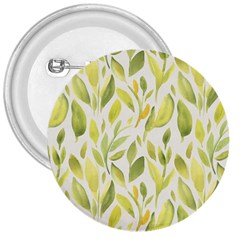 Green Leaves Nature Patter 3  Buttons by paulaoliveiradesign