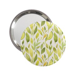 Green Leaves Nature Patter 2 25  Handbag Mirrors by paulaoliveiradesign