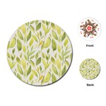 Green Leaves Nature Patter Playing Cards (Round)  Front