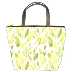 Green Leaves Nature Patter Bucket Bags by paulaoliveiradesign