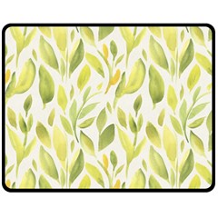 Green Leaves Nature Patter Fleece Blanket (medium)  by paulaoliveiradesign