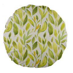 Green Leaves Nature Patter Large 18  Premium Round Cushions