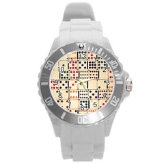 Old Domino Stones Round Plastic Sport Watch (l) by Sapixe