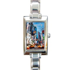 New York City Rectangle Italian Charm Watch by Sapixe