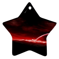 Outer Space Red Stars Star Ornament (star) by Sapixe