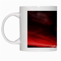 Outer Space Red Stars Star White Mugs