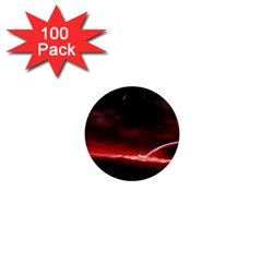 Outer Space Red Stars Star 1  Mini Buttons (100 Pack)  by Sapixe