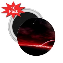 Outer Space Red Stars Star 2 25  Magnets (10 Pack)  by Sapixe