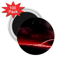 Outer Space Red Stars Star 2 25  Magnets (100 Pack)  by Sapixe