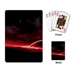 Outer Space Red Stars Star Playing Card by Sapixe