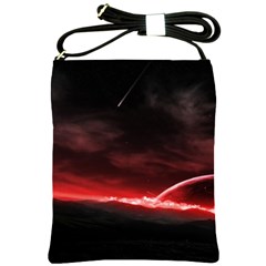 Outer Space Red Stars Star Shoulder Sling Bags by Sapixe