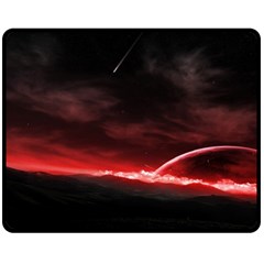 Outer Space Red Stars Star Fleece Blanket (medium)  by Sapixe